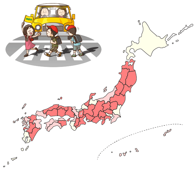 都道府県別の一時停止率（2024年）を色分け